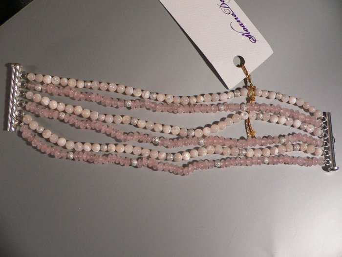 Bracelet PINK Quartz & Mother of Pearl