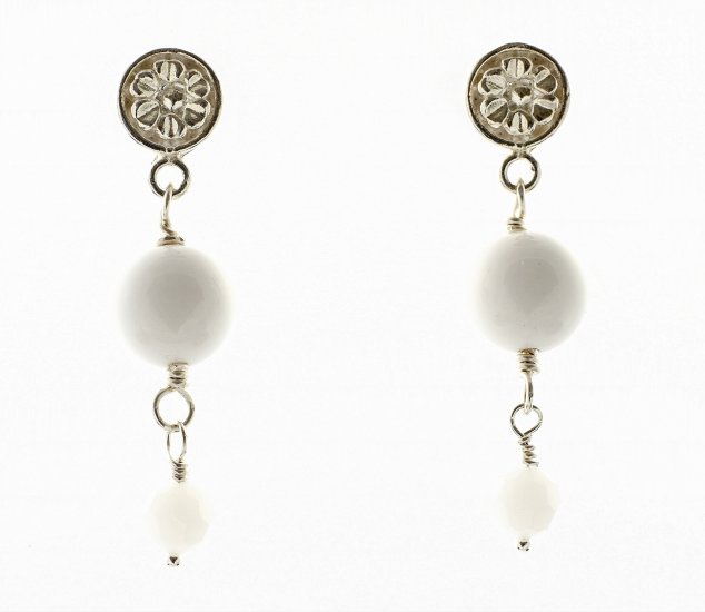 POST Hanging EARRInGs White & Sterling Silver