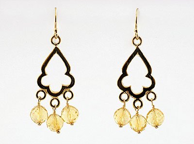 Citrine Moraccan Window Earrings