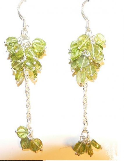Peridot and Sterling Silver Dangle Earrings