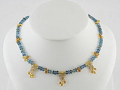 London Amythest & Blue Topaz Necklace