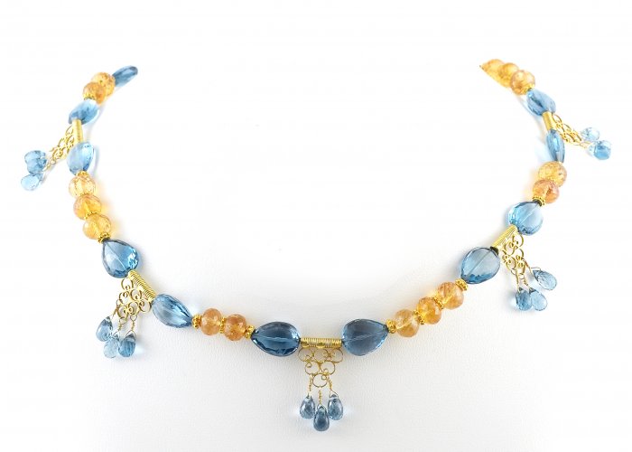 London Amythest & Blue Topaz Necklace 2