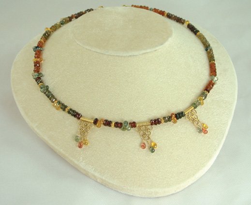 Tourmaline & Sapphire Briolette Necklace