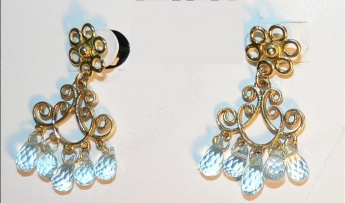 Blue Topaz Briolette Earrings