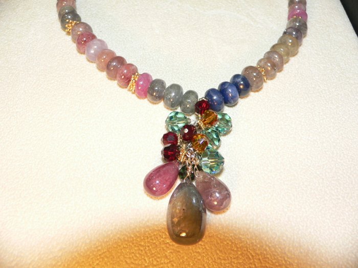 Peruvian Sapphire Cluster Necklace