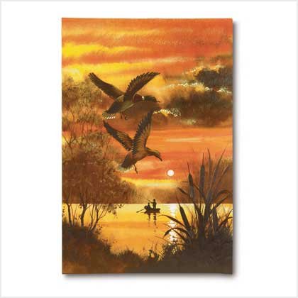 Ducks over Lake - Canvas on wood frame - Code: 38411