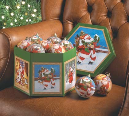 Santa Ball Ornaments - 1 Dz - Code: 35764