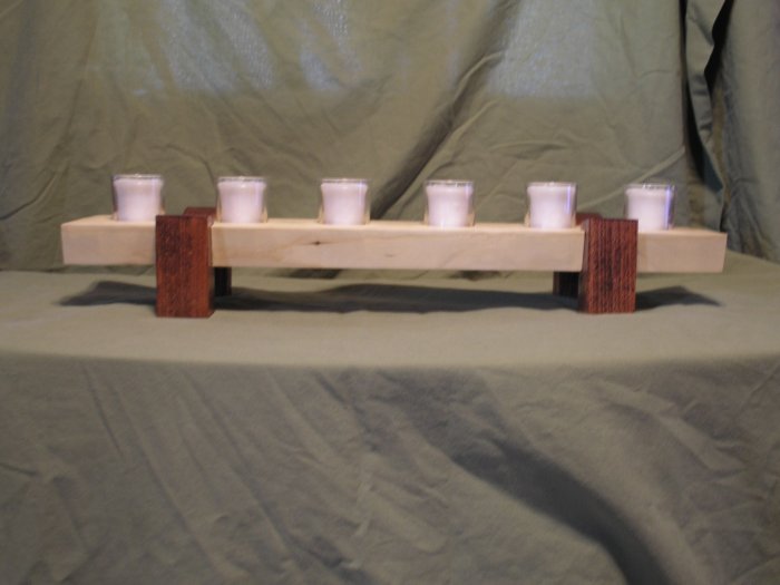 Handcrafted Wooden 6 Votive Candle Holder