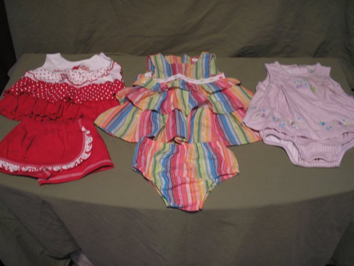 Infant Girls summer outfits! 3 Complete Gently Used Outfits!!