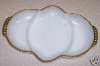 White Anchor Hocking Fire King Divided Relish Dish