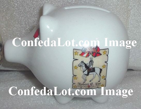 Robert E Lee Confederate Flag Fine Porcelain Piggy Bank NEW