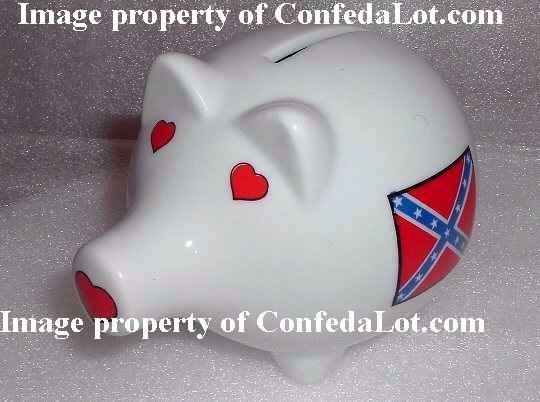 Confederate Piggy Bank Fine Porcelain Piggy Bank NEW