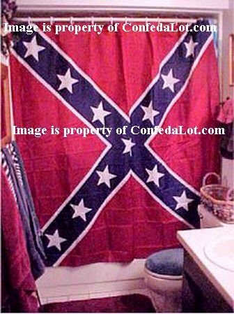 Confederate Shower Curtain Full Battle Flag style NEW