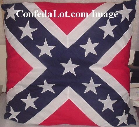 Confederate Battle Flag Pillow The Big Jumbo 24 in x 24 in NEW Thick n Plush