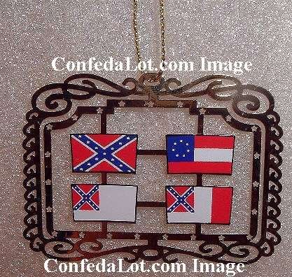 WHOLESALE 50 Brass Confederate Flags of Confederacy Dangling Ornaments NEW