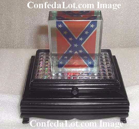 Confederate Paperweight set with Flashing Lighted Base NEW