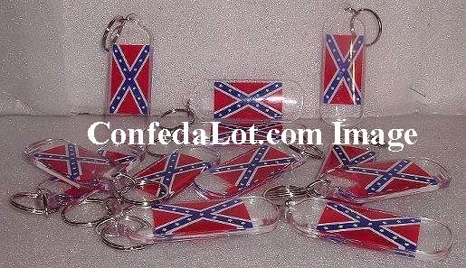12 CONFEDERATE FLAG KEYCHAINS FINE LUCITE NEW