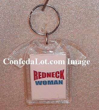 Redneck Woman Fine Lucite Keychain shaped like a Tee Shirt