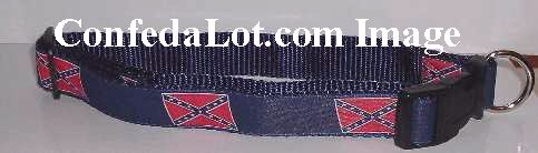 Confederate Dog Collar strong non pop Nylon Webbing NEW