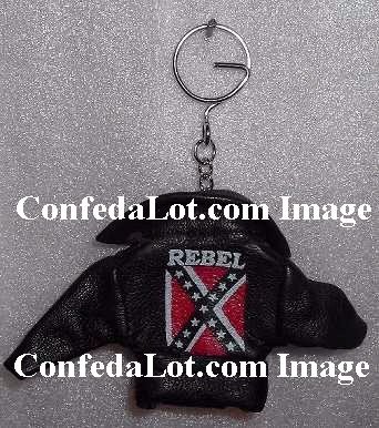 12 Confederate Rebel Leather Biker Jacket Keychains NEW