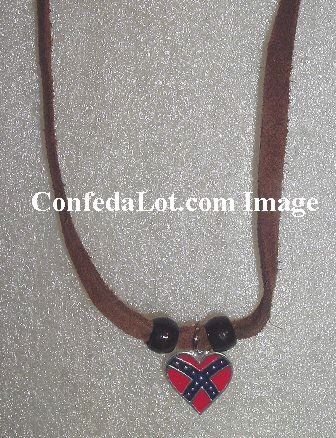 Sexy Dangling Leather Confederate Flag Heart Anklet NEW