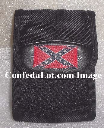 Confederate Flag Zippered Multi-Purpose Pouch w/ Velcro Flap Zipper Rear strap Neck chain NEW