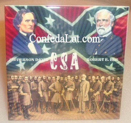 4x4 Tile Robert E Lee and His Generals Porcelain 4x4 Tile NEW Confederate civil war