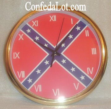 Confederate Flag Quartz WaLL Clock NEW