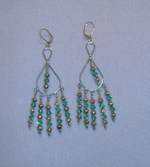 Large Emerald Swarovski Crystal Chandelier Earrings
