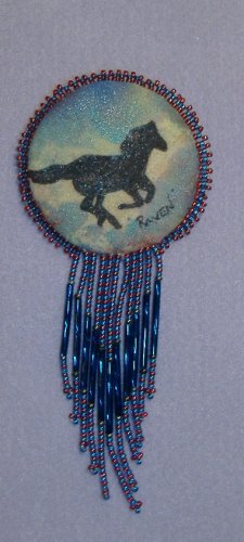 Handpainted Fringed Horse Pin