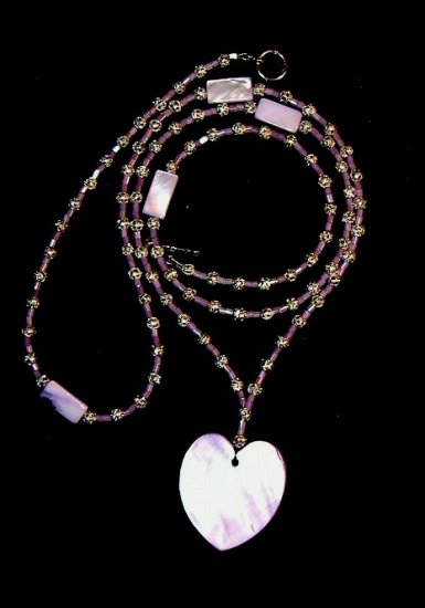 Lavender Shell Heart Pendant