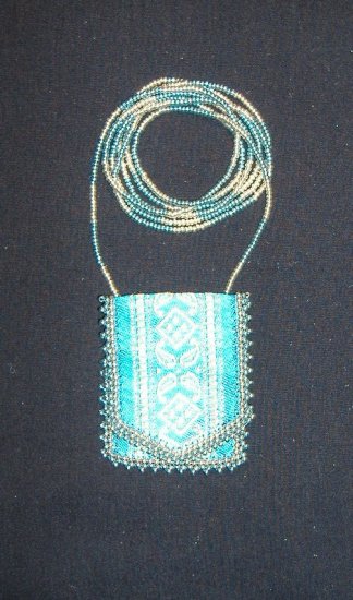 Turquoise and Gold Amulet Bag