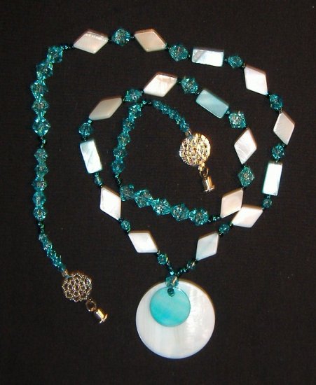 Two-Tone Turquoise Shell Pendant