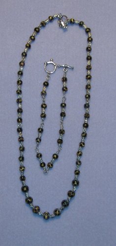 Man's Leopard Print Necklace and Bracelet Set