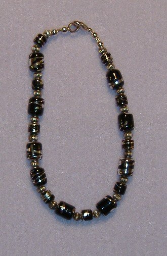 Man's Black and Silver Bracelet