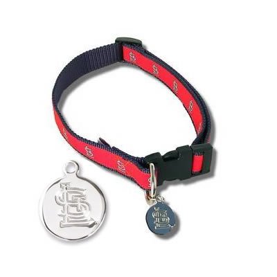 St Louis Cardinals Official MLB Dog Collar with ID Tag Size Medium/Large