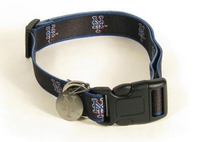 New York Mets Logo Dog Collar with ID Tag Size Small