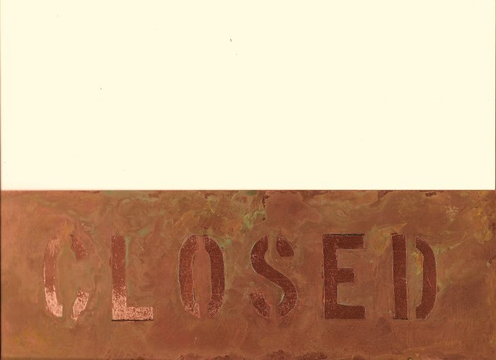CUSTOM COPPER SIGN TWO SIDED 3" X 12"
