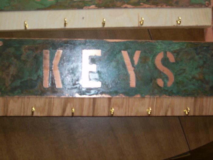 COPPER AND OAK KEY HOLDER