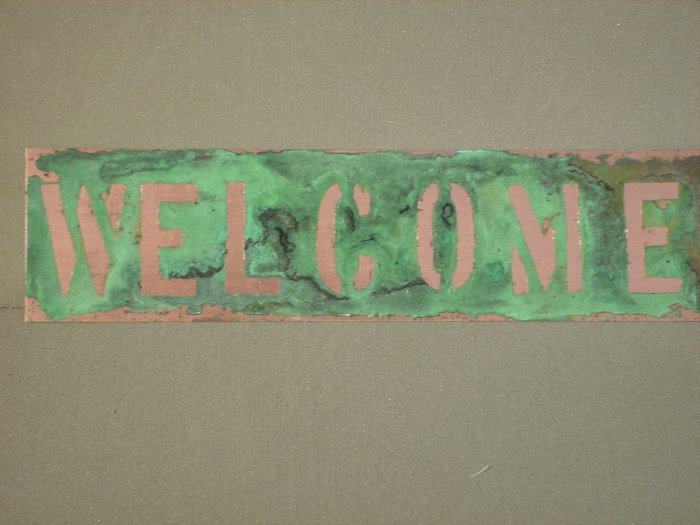 Copper WELCOME sign 3" x 12"