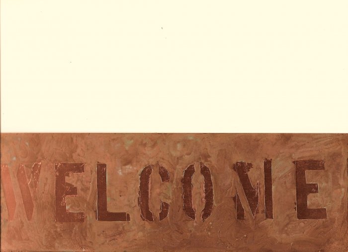 Copper WELCOME sign 4" x 12"