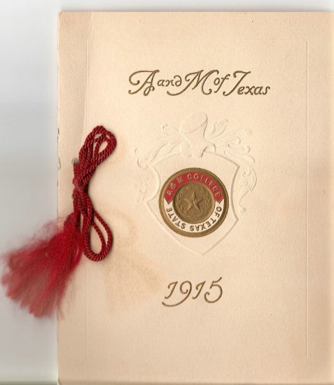 1915 A & M OF TEXAS GRADUATION PROGRAM
