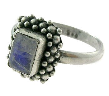 Genuine Blue Moon Stone 925 Silver Ring