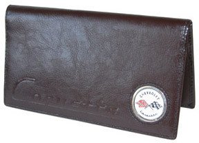 Corvette C1 Checkbook Cover - Brown Leather