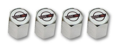 C4 Corvette Logo Valve Stem Caps - Chrome - (Set of 4)