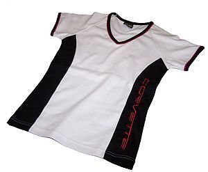 Women's Corvette Black, White and Red Shirt - M