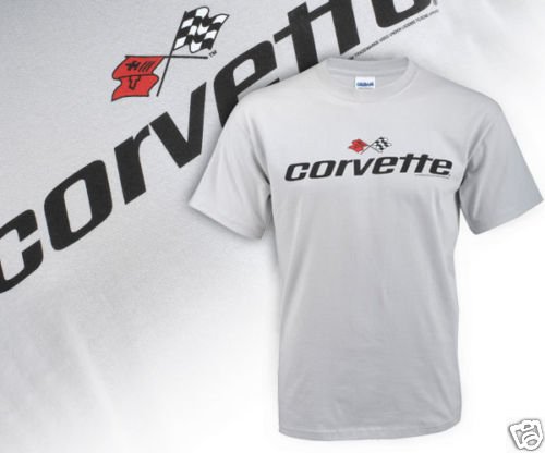 C3 Corvette Emblem and Lettered Gray T-Shirt - M