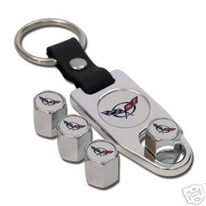 C5 Corvette Logo Valve Stem Cap - Chrome - Gift Set