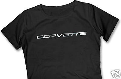 Women's Corvette Script "Chrome" Scoop Neck T-Shirt - M