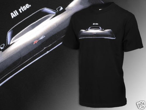 C3 Corvette "All Rise" Black Front View T-Shirt - 2XL
